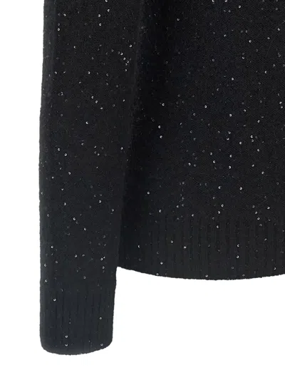 Fabiana Filippi Sequin Turtleneck Sweater Sweaters And Cardigans Black In Blue