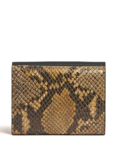 Marni Leather Python-print Wallet In Multi