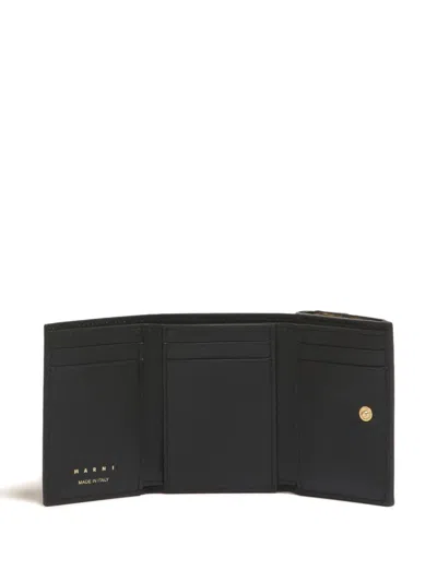 Marni Leather Python-print Wallet In Multi