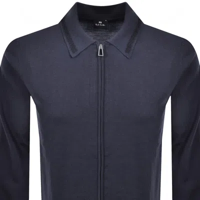 Paul Smith Full Zip Cardigan Purple In Blue