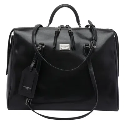 Dolce & Gabbana Versatile Leather Shoulder Bag And Straps In Black