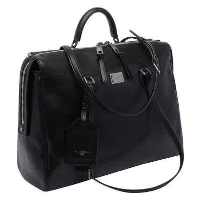 Dolce & Gabbana Versatile Leather Shoulder Bag And Straps In Black