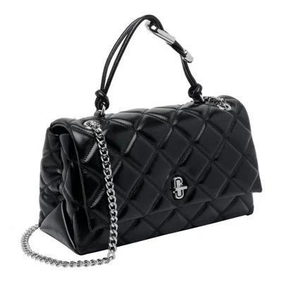 Marc Jacobs Black Leather The Quilted Dual Convertible Handbag In Black