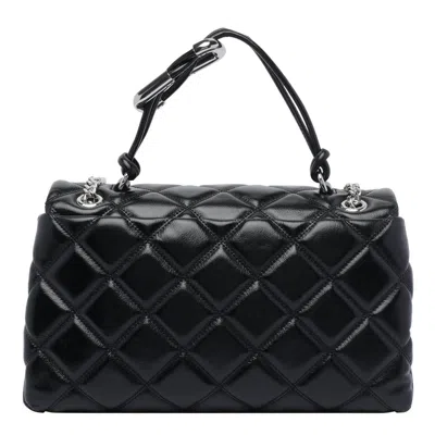 Marc Jacobs Black Leather The Quilted Dual Convertible Handbag In Black
