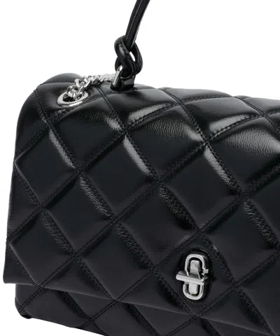 Marc Jacobs Black Leather The Quilted Dual Convertible Handbag In Black