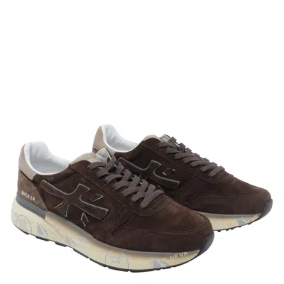 Premiata Mick Suede Leather Sneakers In Brown