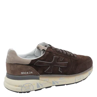 Premiata Mick Suede Leather Sneakers In Brown