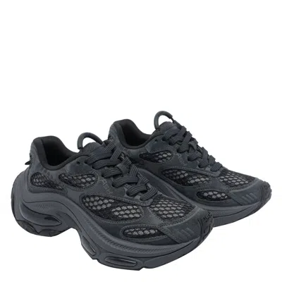Ash Casual Low Top Sneakers With Mesh Panels In Black