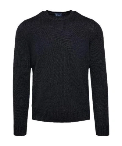 Drumohr Long-sleeve Fitted Jumper In Black