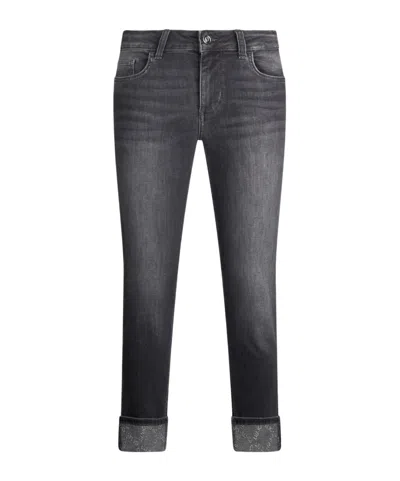 Liu •jo Cropped Slim Fit Jeans With Five-pocket Design In Blue