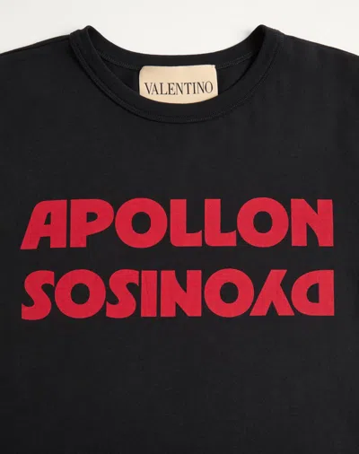 Valentino Apollon Dionysos Graphic Print Crew Neck T-shirt In Black