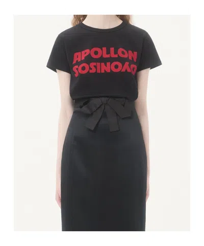 Valentino Apollon Dionysos Graphic Print Crew Neck T-shirt In Black