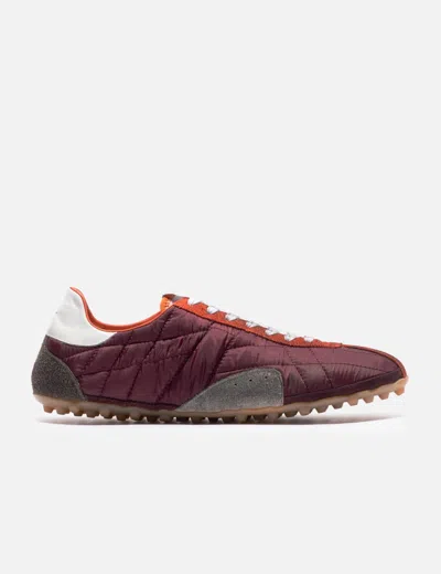 Maison Margiela Sprinters Leather And Suede-trimmed Nylon Sneakers In Burgundy