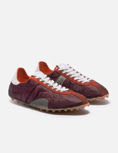 Maison Margiela Sprinters Leather And Suede-trimmed Nylon Sneakers In Burgundy