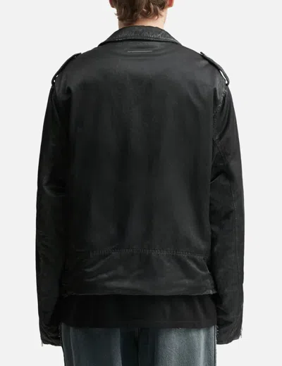 Mm6 Maison Margiela Mm6 By Maison Margiela Nylon Biker Jacket With Adjustable Belt And Multiple Pockets In Black