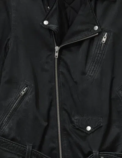 Mm6 Maison Margiela Mm6 By Maison Margiela Nylon Biker Jacket With Adjustable Belt And Multiple Pockets In Black