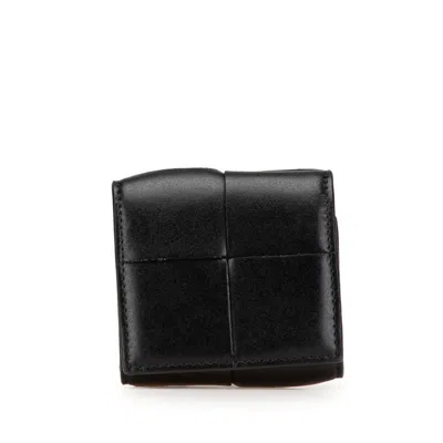 Pre-owned Bottega Veneta Black Leather Coin Purse/coin Case ()