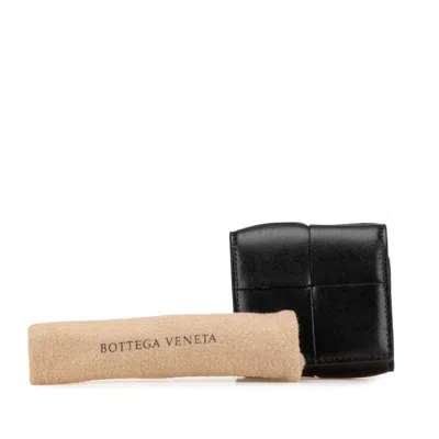 Pre-owned Bottega Veneta Black Leather Coin Purse/coin Case ()