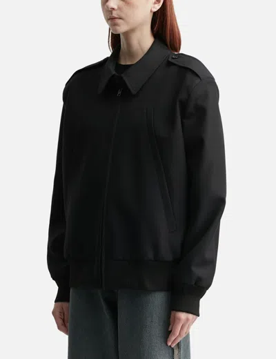 Mm6 Maison Margiela Wool Bomber Jacket In Black