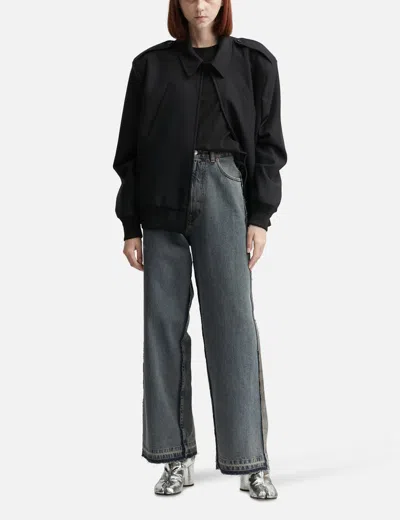 Mm6 Maison Margiela Wool Bomber Jacket In Black