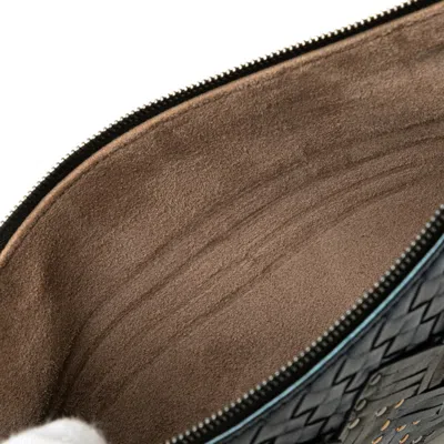 Pre-owned Bottega Veneta Brown Navy Leather Shoulder Bag ()