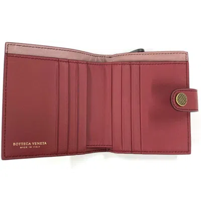 Pre-owned Bottega Veneta Red Color Intrecciato Wallet (bi-fold) ()