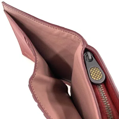 Pre-owned Bottega Veneta Red Color Intrecciato Wallet (bi-fold) ()