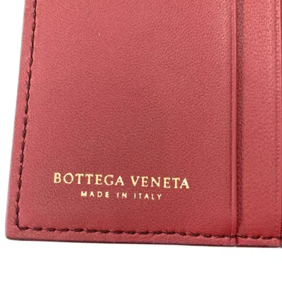 Pre-owned Bottega Veneta Red Color Intrecciato Wallet (bi-fold) ()