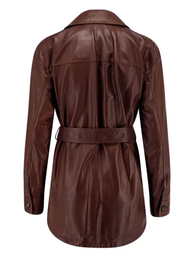 Brunello Cucinelli Leather Jacket In Brown