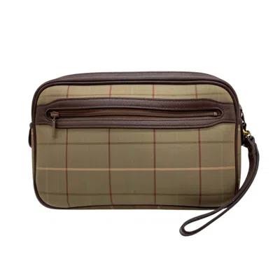 Pre-owned Burberry Brown Khaki Canvas Leather Clutch Bag Pouch ()