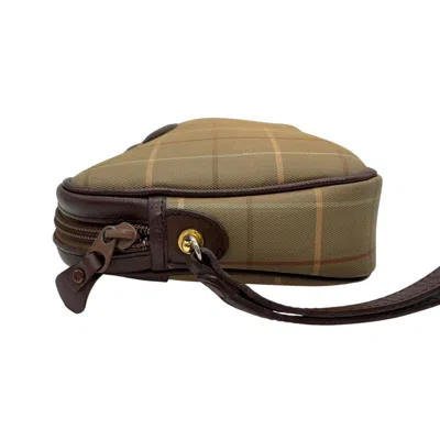 Pre-owned Burberry Brown Khaki Canvas Leather Clutch Bag Pouch ()