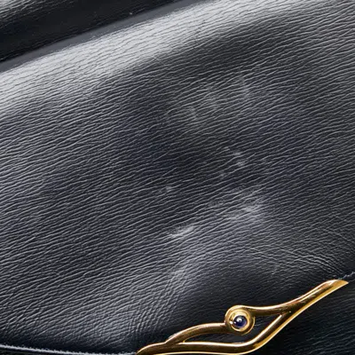 Pre-owned Cartier Black Sapphire Leather Shoulder Bag ()