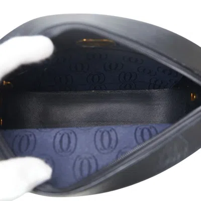 Pre-owned Cartier Black Sapphire Leather Shoulder Bag ()