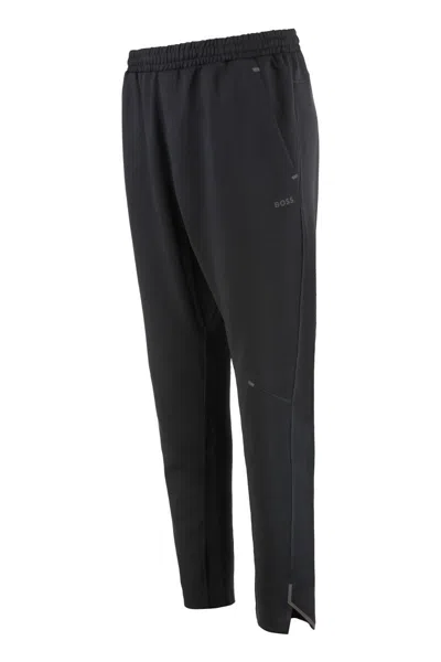 Hugo Boss Boss Track-pants In Technical Fabric In Black