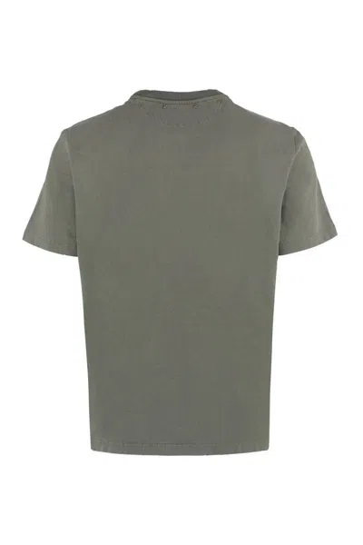 Golden Goose Golden Regular Distressed Cotton T-shirt In Gray
