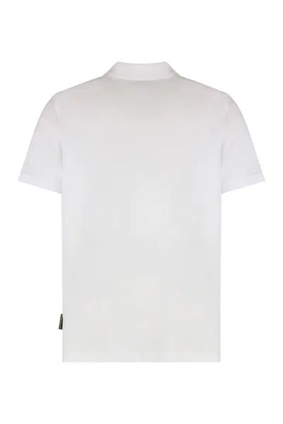 Moose Knuckles Short Sleeve Cotton Polo Shirt In White