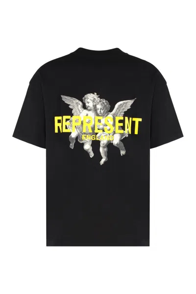Represent T-shirt Crew Neck Legacy Cherubs In Black