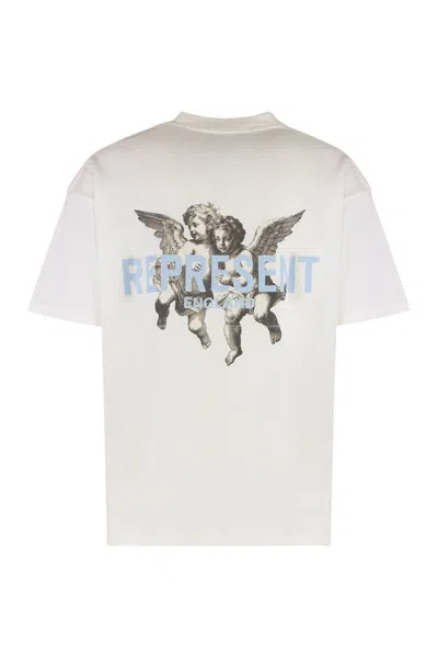 Represent Graphic Crewneck T-shirt Short Sleeves In Neutral