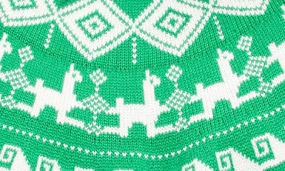 Maje Patterned-knit Mock Neck Sweater In Green Acrylic In Green