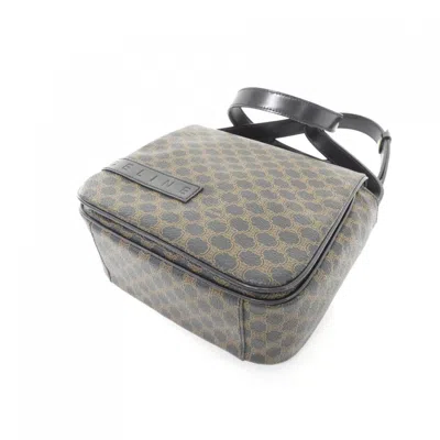Pre-owned Celine Black Brown Coated Canvas Shoulder Bag ()