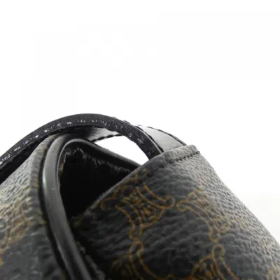 Pre-owned Celine Black Brown Coated Canvas Shoulder Bag ()