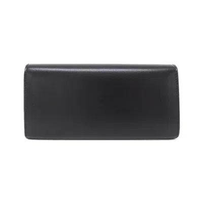 Pre-owned Celine Black Leather Long Wallet (bi-fold) ()