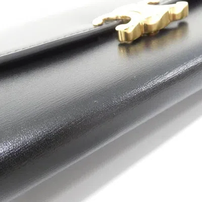 Pre-owned Celine Black Leather Long Wallet (bi-fold) ()