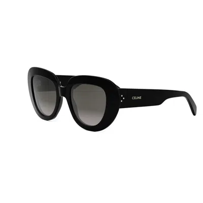Celine 3 Dots Smoke Gradient Cat Eye Ladies Sunglasses Cl40309i01b51 In Black