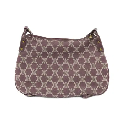 Pre-owned Celine Bordeaux Denim Shoulder Bag ()