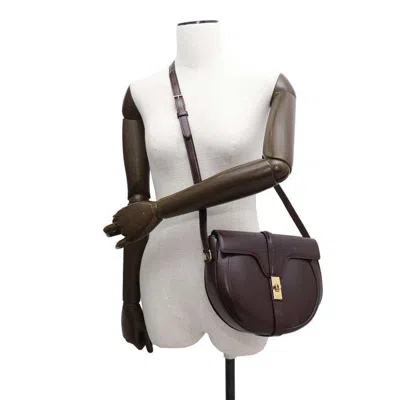 Pre-owned Celine Bordeaux Leather Shoulder Bag ()