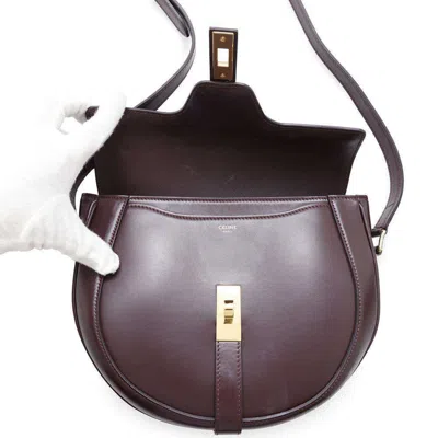 Pre-owned Celine Bordeaux Leather Shoulder Bag ()
