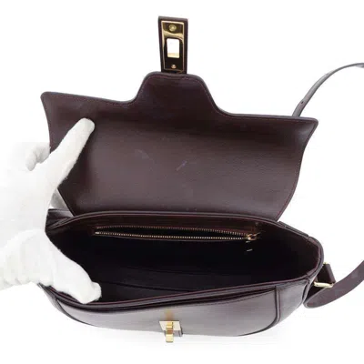 Pre-owned Celine Bordeaux Leather Shoulder Bag ()