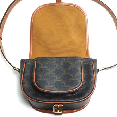 Pre-owned Celine Brown Canvas Leather Shoulder Bag ()