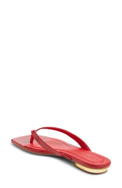 Open Edit Ocean Snakeskin Embossed Thong Sandal In Red